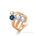 Anillo CZ 925 Anillos de plata Joyería dedo Pearl